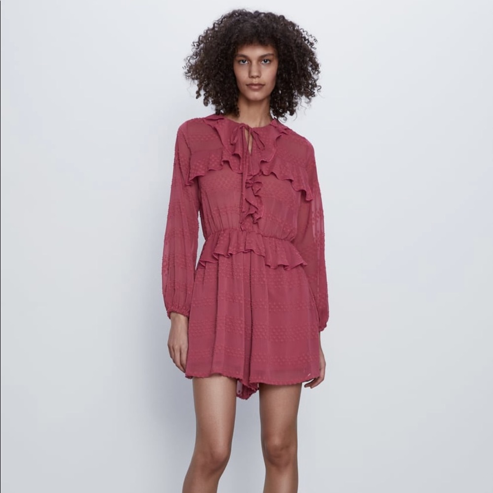 NWT Ruffled Dot mesh jumpsuit